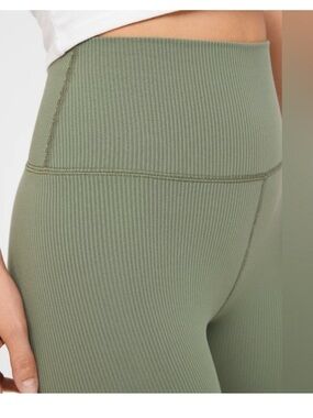 aerie OFFLINE Ribbed High-Rise Leggings in Sage